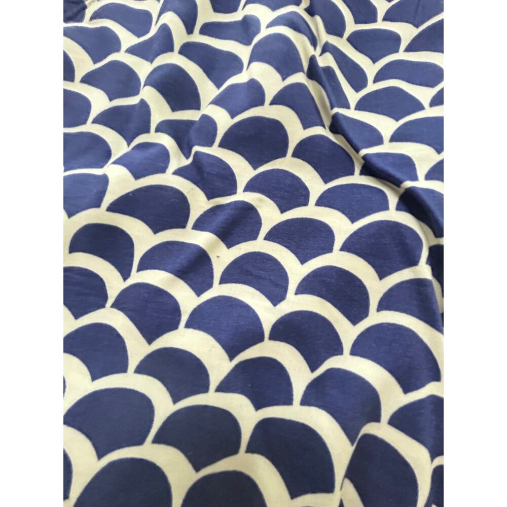 Anthropologie Navy White Scallop Print Embroidered Beaded Pants Size S - Picture 9 of 9